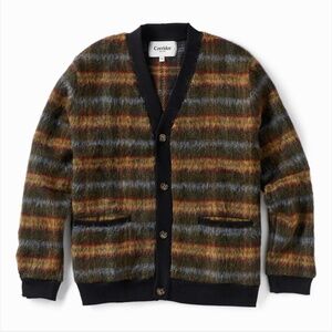 Corridor Plaid Cardigan in Army Green